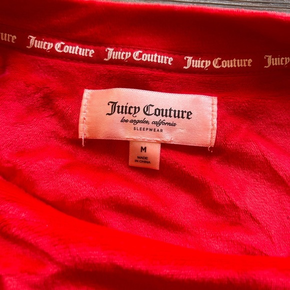 Juicy Couture red velour sweatshirt with Juicy gem lined logo - Picture 4 of 7